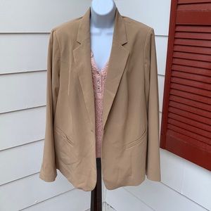 Lane Bryant tan blazer one button size 18